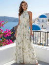 Robestyle robe longue fleurie à col licou femme élégante de style bohème imprimé floral été